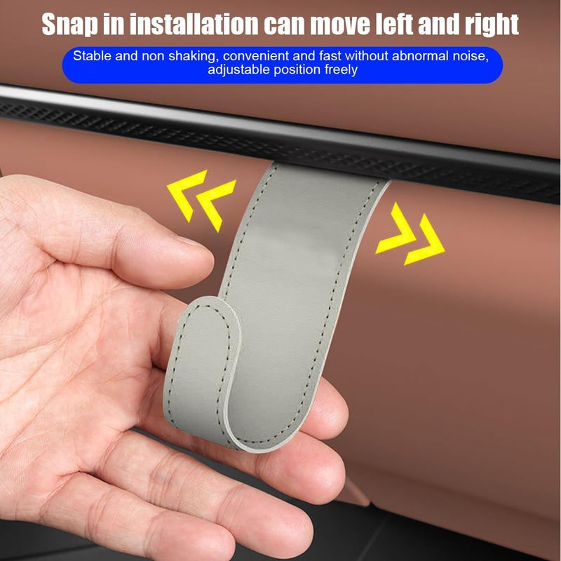 Bittwee Car Co-Pilot Glovebox Hooks, 2PCS Anti-Scratch Vehicle Passenger Seat Storage Hanger for Handbag Purse Umbrellas, Auto Interior Organizer, Universal for SUV Sedan Truck(Beige) - Image 3